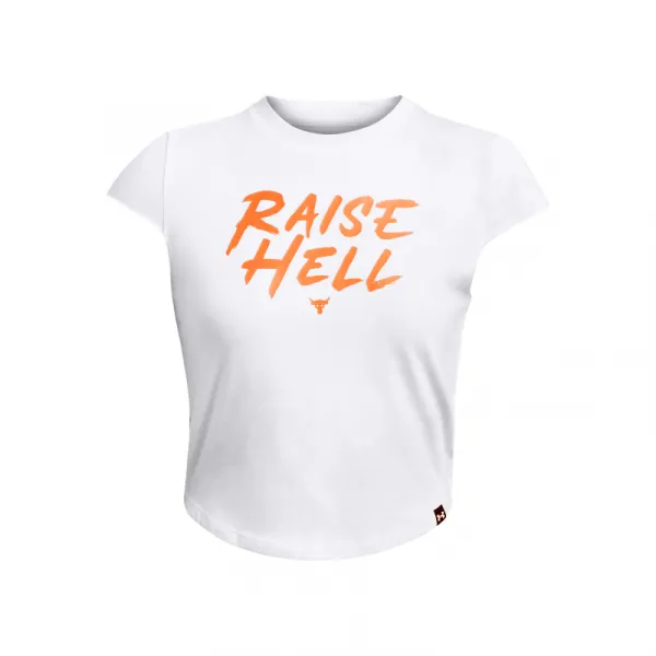 Dámske tričko s krátkym rukávom UNDER ARMOUR PROJECT ROCK PROJECT ROCK Undrgrnd Cap Slv Tee-WHT