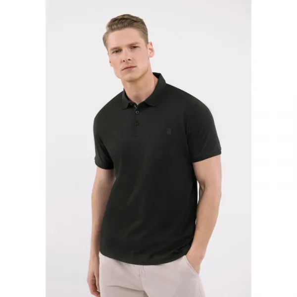 Pánske polo tričko s krátkym rukávom VOLCANO O-DRAGO-700-BLACK