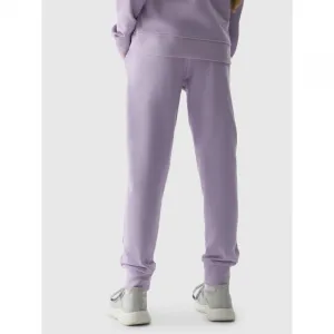 Dievčenské tepláky 4F JUNIOR TROUSERS-4FJWSS24TTROF587-52S-LIGHT VIOLET