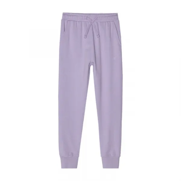 Dievčenské tepláky 4F JUNIOR TROUSERS-4FJWSS24TTROF587-52S-LIGHT VIOLET