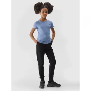 Dievčenské tepláky 4F JUNIOR TROUSERS-4FJWSS24TTROF587-20S-DEEP BLACK