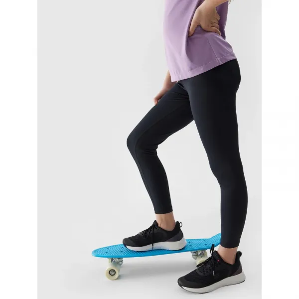 Dievčenské legíny 4F JUNIOR TIGHTS FNK-4FJWSS24TFTIF223-20S-DEEP BLACK