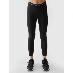 Dievčenské legíny 4F JUNIOR TIGHTS FNK-4FJWSS24TFTIF223-20S-DEEP BLACK