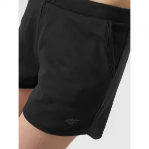 Dievčenské teplákové kraťasy 4F JUNIOR SHORTS CAS-4FJWSS24TSHOF280-20S-DEEP BLACK
