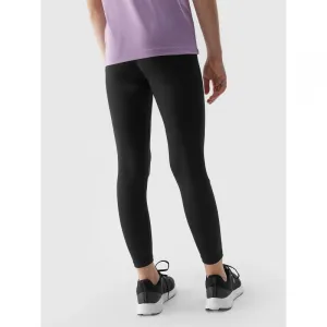 Dievčenské legíny 4F JUNIOR TIGHTS FNK-4FJWSS24TFTIF223-20S-DEEP BLACK