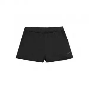 Dievčenské teplákové kraťasy 4F JUNIOR SHORTS CAS-4FJWSS24TSHOF280-20S-DEEP BLACK