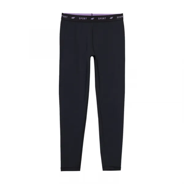 Dievčenské legíny 4F JUNIOR TIGHTS FNK-4FJWSS24TFTIF223-20S-DEEP BLACK