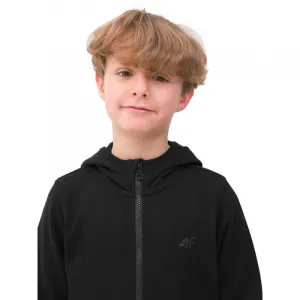 Chlapčenská mikina so zipsom 4F JUNIOR SWEATSHIRT-4FJWSS24TSWSM0926-20S-DEEP BLACK