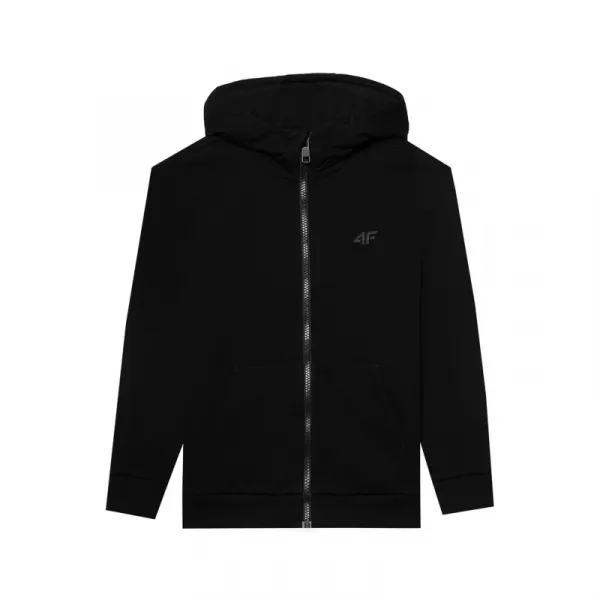 Chlapčenská mikina so zipsom 4F JUNIOR SWEATSHIRT-4FJWSS24TSWSM0926-20S-DEEP BLACK