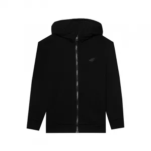 Chlapčenská mikina so zipsom 4F JUNIOR SWEATSHIRT-4FJWSS24TSWSM0926-20S-DEEP BLACK