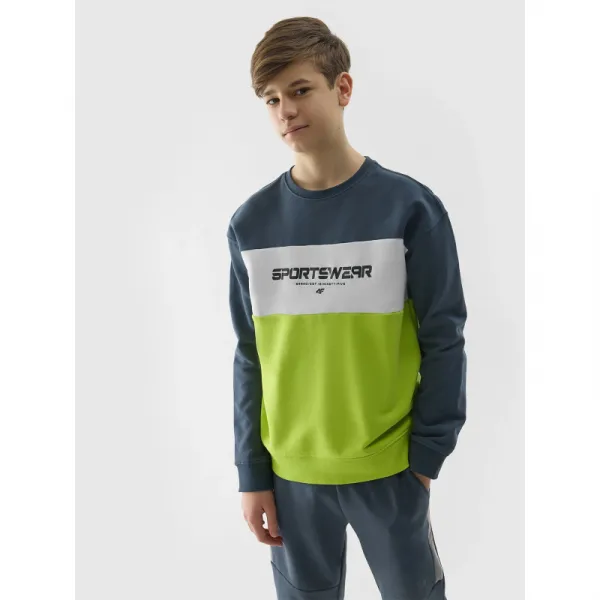 Chlapčenská mikina 4F JUNIOR SWEATSHIRT-4FJWSS24TSWSM0923-72N-LEMON NEON