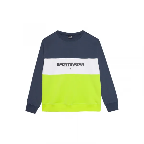 Chlapčenská mikina 4F JUNIOR SWEATSHIRT-4FJWSS24TSWSM0923-72N-LEMON NEON