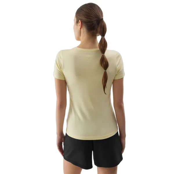 Women's Plain T-Shirt slim 4F - light yellow