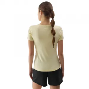 Women's Plain T-Shirt slim 4F - light yellow