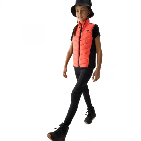 Dievčenské turistické legíny 4F JUNIOR TROUSERS FNK-4FJWSS24TFTRF493-21S-BLACK