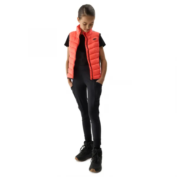 Dievčenské turistické legíny 4F JUNIOR TROUSERS FNK-4FJWSS24TFTRF493-21S-BLACK