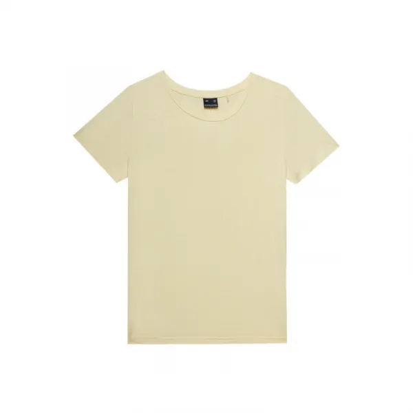 Women's Plain T-Shirt slim 4F - light yellow