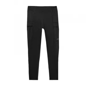Dievčenské turistické legíny 4F JUNIOR TROUSERS FNK-4FJWSS24TFTRF493-21S-BLACK