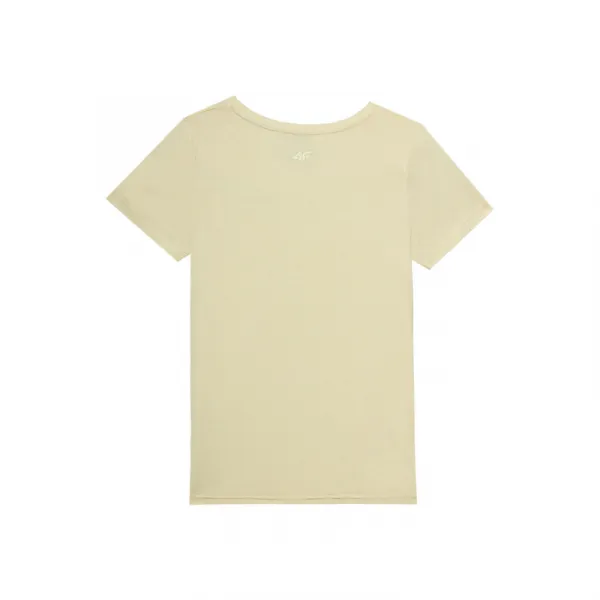 Women's Plain T-Shirt slim 4F - light yellow