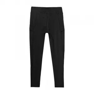 Dievčenské turistické legíny 4F JUNIOR TROUSERS FNK-4FJWSS24TFTRF493-21S-BLACK