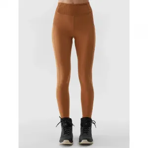 Dámske turistické legíny 4F TROUSERS FNK-WSS24TFTRF580-82S-LIGHT BROWN