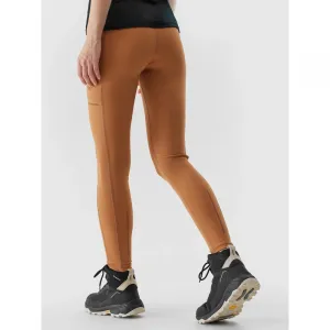 Dámske turistické legíny 4F TROUSERS FNK-WSS24TFTRF580-82S-LIGHT BROWN