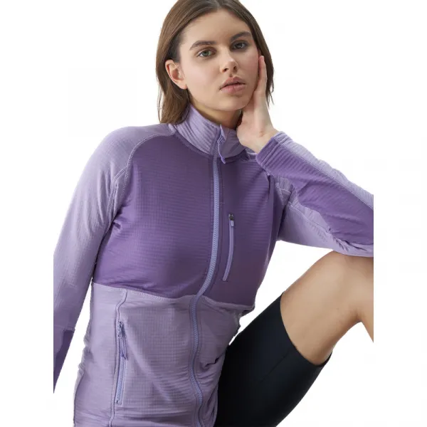 Dámska turistická mikina so zipsom 4F SWEATSHIRT FNK-4FWSS24TFSWF316-52S-LIGHT VIOLET