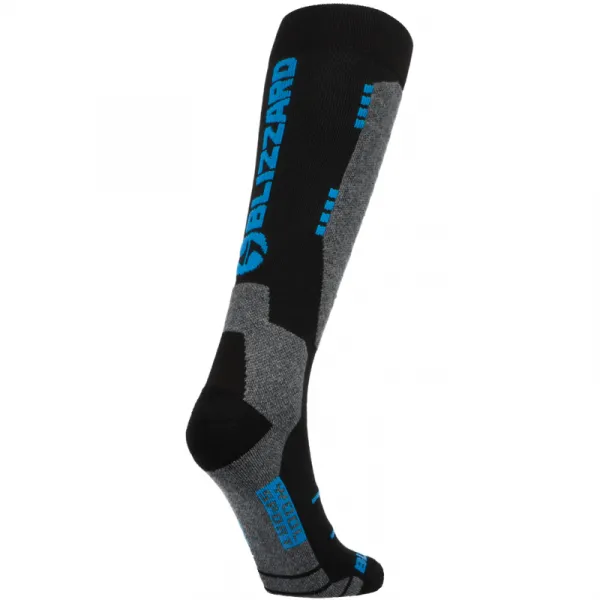 Lyžiarske podkolienky (ponožky) BLIZZARD Wool Sport ski socks, black turquoise