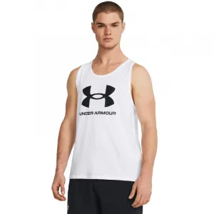 Pánske tričko bez rukávov UNDER ARMOUR UA SPORTSTYLE LOGO TANK-WHT
