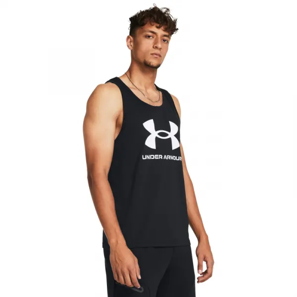 Pánske tričko bez rukávov UNDER ARMOUR UA SPORTSTYLE LOGO TANK-BLK