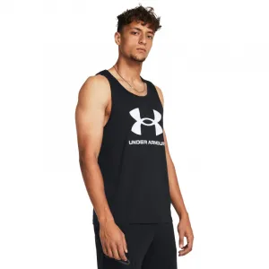Pánske tričko bez rukávov UNDER ARMOUR UA SPORTSTYLE LOGO TANK-BLK