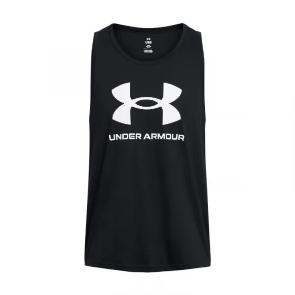 Pánske tričko bez rukávov UNDER ARMOUR UA SPORTSTYLE LOGO TANK-BLK