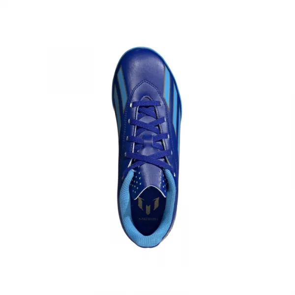 Chlapčenské futbalové kopačky turfy ADIDAS X Crazyfast Messi Jr TF lucid blue blue burst cloud white