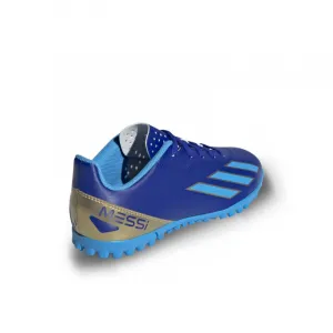 Chlapčenské futbalové kopačky turfy ADIDAS X Crazyfast Messi Jr TF lucid blue blue burst cloud white