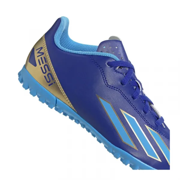 Chlapčenské futbalové kopačky turfy ADIDAS X Crazyfast Messi Jr TF lucid blue blue burst cloud white