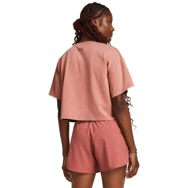Dámske tričko s krátkym rukávom UNDER ARMOUR UA HW Dusk to Dawn Crop SS-PNK