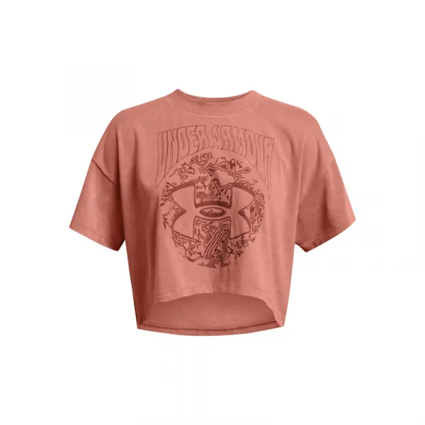 Dámske tričko s krátkym rukávom UNDER ARMOUR UA HW Dusk to Dawn Crop SS-PNK