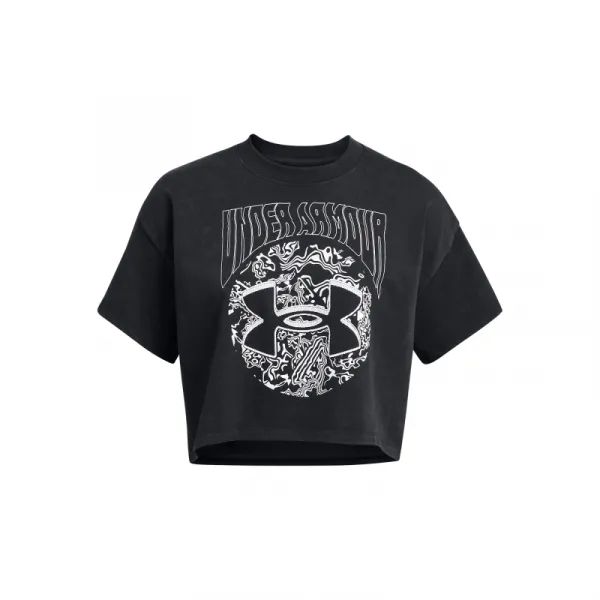 Dámske tričko s krátkym rukávom UNDER ARMOUR UA HW Dusk to Dawn Crop SS-BLK
