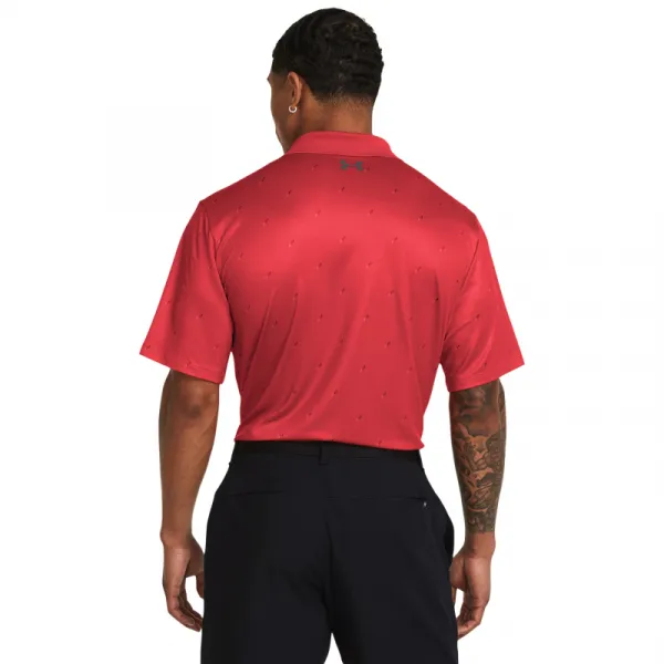 Pánske golfové polo tričko s krátkym rukávom UNDER ARMOUR UA Perf 3.0 Printed Polo-RED