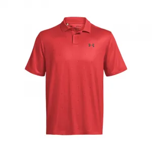 Pánske golfové polo tričko s krátkym rukávom UNDER ARMOUR UA Perf 3.0 Printed Polo-RED