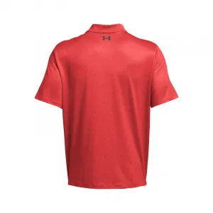 Pánske golfové polo tričko s krátkym rukávom UNDER ARMOUR UA Perf 3.0 Printed Polo-RED