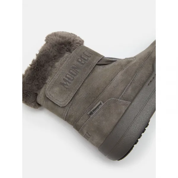 Juniorské vysoké zimné topánky MOON BOOT MB JR PARK STRAP BOOT SUEDE-JR-H005 ANTHRACITE