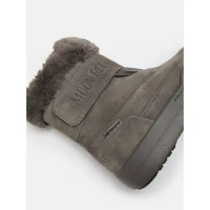 Juniorské vysoké zimné topánky MOON BOOT MB JR PARK STRAP BOOT SUEDE-JR-H005 ANTHRACITE