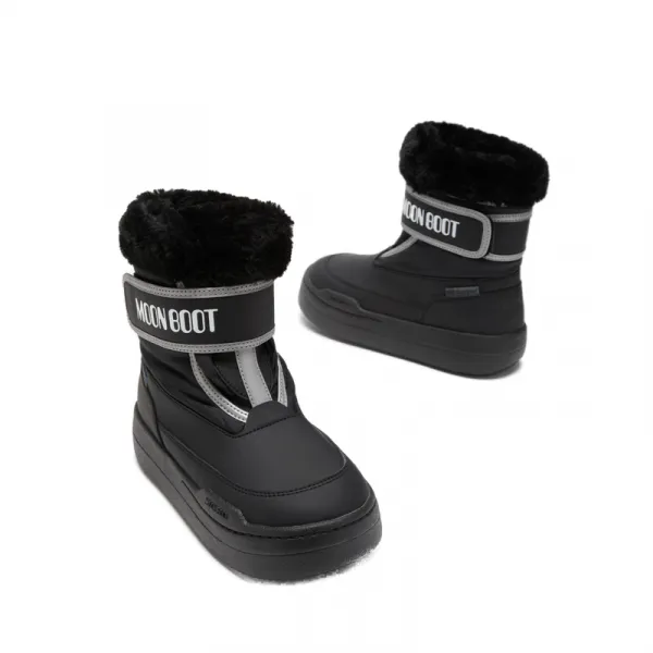 Juniorské vysoké zimné topánky MOON BOOT MB JR PARK STRAP, N001 BLACK
