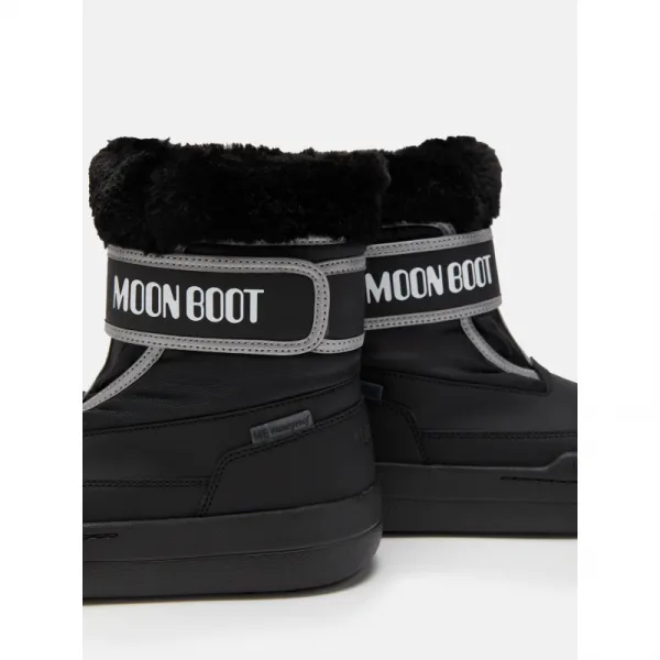 Juniorské vysoké zimné topánky MOON BOOT MB JR PARK STRAP, N001 BLACK