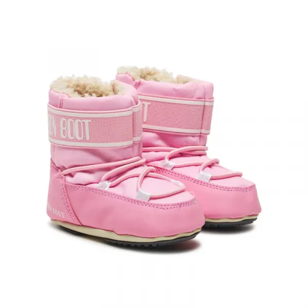 Juniorské vysoké zimné topánky MOON BOOT MB CRIB NYLON JR-J004 LIGHT PINK