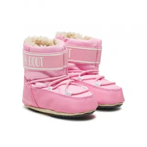 Juniorské vysoké zimné topánky MOON BOOT MB CRIB NYLON JR-J004 LIGHT PINK