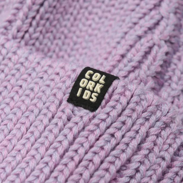 Dievčenská zimná čiapka COLOR KIDS Beanie Melange - Wool-741905.6053-Languid Lavender