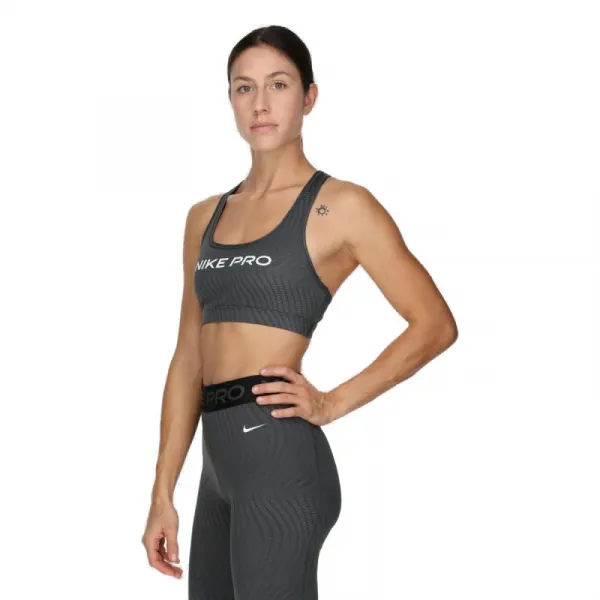 Dámska tréningová športová podprsenka NIKE PRO W SWSH LGT SPT AOP BRA-FN4708-060-ANTHRACITE