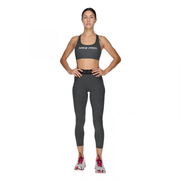 Dámska tréningová športová podprsenka NIKE PRO W SWSH LGT SPT AOP BRA-FN4708-060-ANTHRACITE
